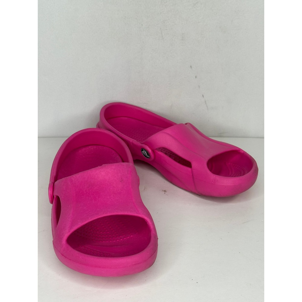 Crocs Women Pink Slide Sandals Open Toe Heel Strap Comfort Shoes W8
